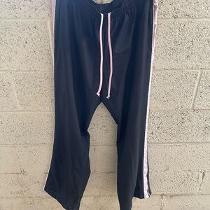 Champion Pink and Black Track Pant with Side Zip Large